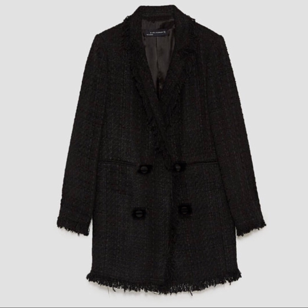 3/4 Length Tweed Coat